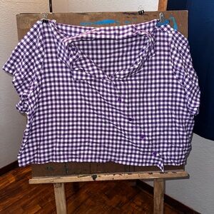 Shiny by Nature Purple and White Blouse
